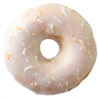 Coconut glazed cake donut