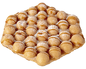 Black sesame rice flour bubble waffle