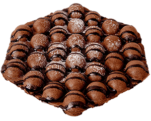 Cocoa rice flour bubble waffle