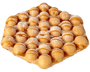 Plain rice flour bubble waffle