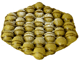 Matcha rice flour bubble waffle